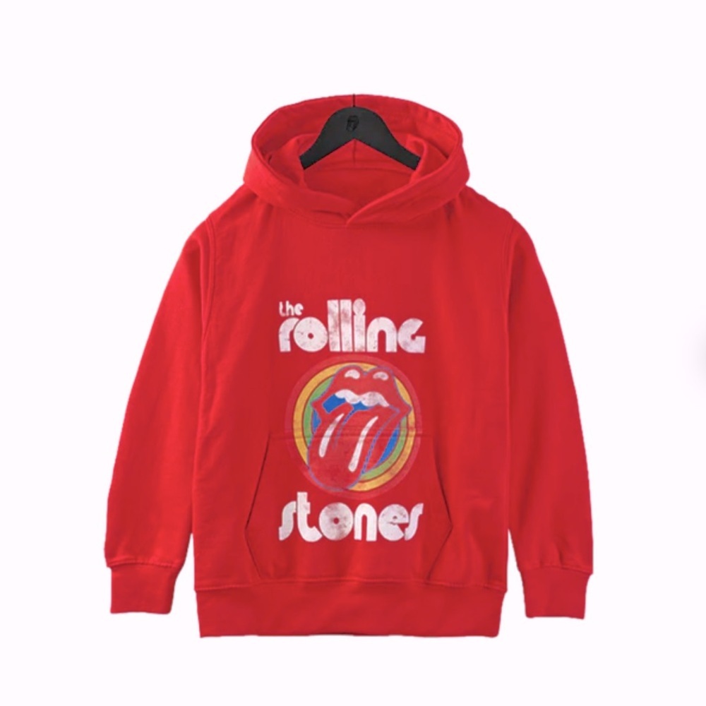 RS No. 9 Carnaby Rolling Stones Hoodie Kids Size 8-9 Red Excellent Rock Graphic